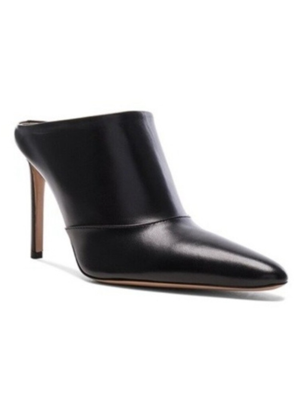 Altuzarra solid black leather Davidson heeled mules